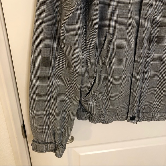 Diesel Vintage Cotton Zip Up Jacket varsity Micro plaid women w pockets Sz large - Picture 6 of 13